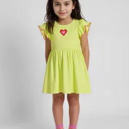 The Souled Store Girls Yellow TSS Originals Bloom Cotton Dress-image-85
