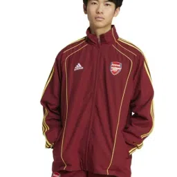 Adidas Burgundy Regular Fit Striped Sports Jacket-picture-13