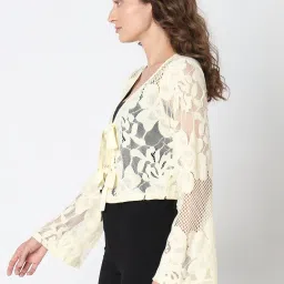 Vero Moda Yellow Lace Cardigan image 4