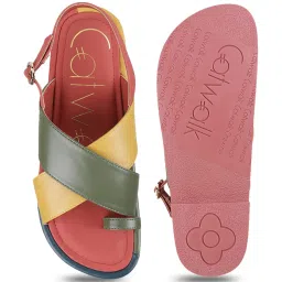 Catwalk Women's Wall St Multicolor Cross Strap Sandals image 4