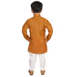 SG Yuvraj Kids Yellow & White Solid Kurta with Pyjama image 2
