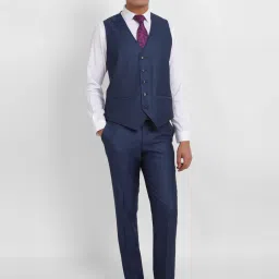Allen Solly Navy Slim Fit Three Piece Suit image 4