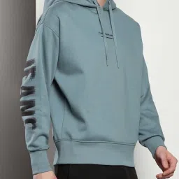 Calvin Klein Goblin Blue Relaxed Fit Logo Printed Hooded Sweatshirt image 4
