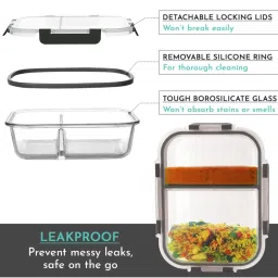 MAGNUS Solid Grey Borosilicate 580ml Rectangle Container image 4