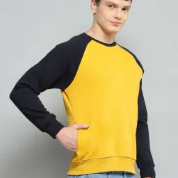 cloak & decker by monte carlo Cloak & Decker Mustard Regular Fit Colour Block Sweatshirt image 4