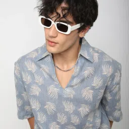 Vastrado Blue Cotton Relaxed Fit Printed Shirt image 4