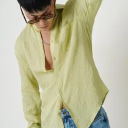Vastrado Green Relaxed Fit Self Pattern Shirt image 4
