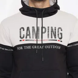 Duke Black Regular Fit Printed Hooded Sweatshirt image 4