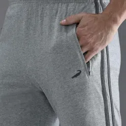 Crocodile Grey Melange Cotton Solid Regular Fit Track Pants image 5