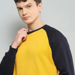 cloak & decker by monte carlo Cloak & Decker Mustard Regular Fit Colour Block Sweatshirt image 5