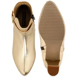 Flat N Heels Women's Gold Casual Booties image 4