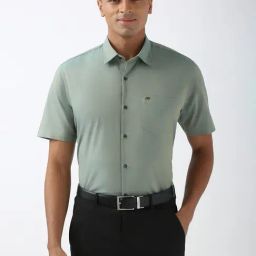 Peter England Green Regular fit Other Shirts-picture-4