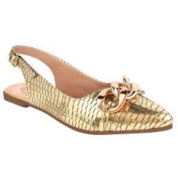 Shoetopia Kids Golden Flat Ballets image 4