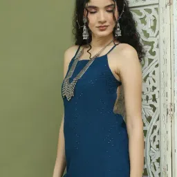 Jompers Blue Regular Fit Embellished Kurtas image 5
