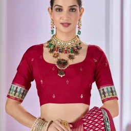 Saree Mall Multi Printed Sarees With Unstitched Blouse image 4