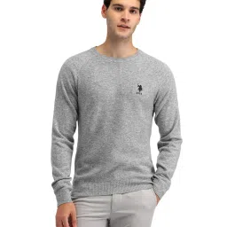 U.S. Polo Assn. Grey Wool Regular Fit Logo Sweaters image 4