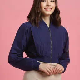 Forever 21 Navy Regular Fit Bomber Jacket image 4