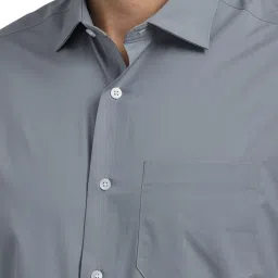 Louis Philippe Grey Regular Fit Shirt image 4