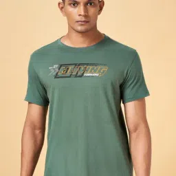 Ajile by Pantaloons Green Cotton Slim Fit Printed T-Shirt-image-12