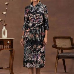 Libas Black Printed Shirt Dress-picture-20