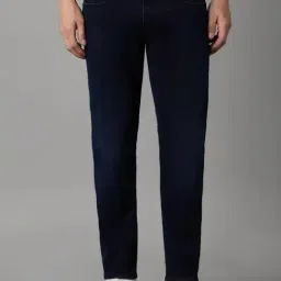 Louis Philippe Navy Cotton Slim Fit Jeans-image-12