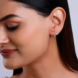 GIVA Lab Grown Diamond 18k (750) Gold Earrings for Women image 2