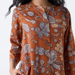 Utsa by Westside Orange Floral Detailed A-Line Kurta image 4