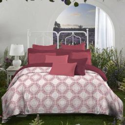 mytrident MyMytrident Aroma Fragrance 1 King Size Bedsheet with 2 Pillow Covers, 144TC- Strawberry-picture-29