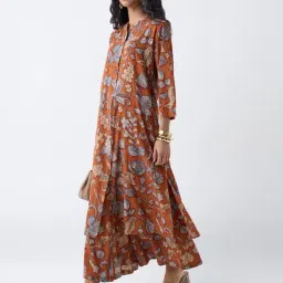 Utsa by Westside Orange Floral Detailed A-Line Kurta image 3