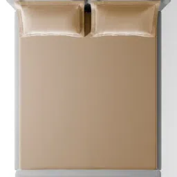 Sansaar Brown Cotton Plain 210 TC King Flat Bedsheet with 2 Pillow Covers image 2