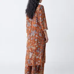 Utsa by Westside Orange Floral Detailed A-Line Kurta image 2