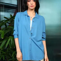 Pinacolada Blue Cotton Regular Fit Shirt-picture-36