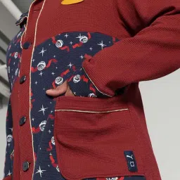 Puma Blue Cotton Relaxed Fit Printed Sports Jacket image 4