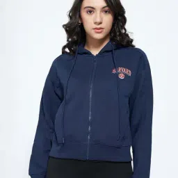 Ajile By Pantaloons Navy Loose Fit Printed Hoodie-picture-45