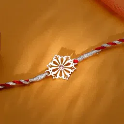 GIVA 925 Silver Floral Thread Rakhi-picture-27