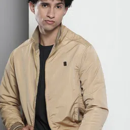 The Indian Garage Co Men Beige Solid Bomber Jacket-picture-28
