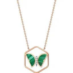 Joyalukkas 18k (750) Purity Rose Gold Emerald Hive Butterfly Diamond Pendant-picture-38