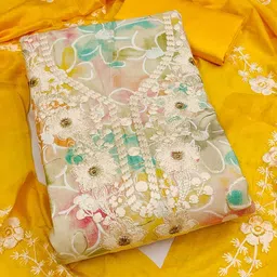 Peachmode Embroidered Unstitched Dress Material-image-91