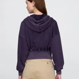 GAP Purple Graphic Relaxed Fit Hooded Sweatshirt image 2