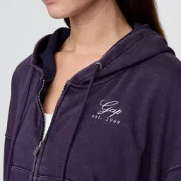 GAP Purple Graphic Relaxed Fit Hooded Sweatshirt image 5