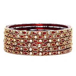 KOTTIAR CREATIONS Set Of 12 Crystal-Studded Bangles-picture-28
