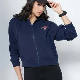 Ajile By Pantaloons Navy Loose Fit Printed Hoodie image 4