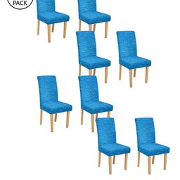 Cortina Set Of 8 Blue & White Printed Chair Covers-picture-29