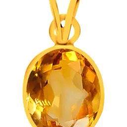 Clara Yellow Citrine 4.8cts Panchdhatu Oval Pendant-image-11
