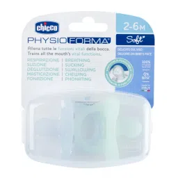 Chicco Physio Soft Silicone Blue Soother (2-6M) - Pack of 2 image 1