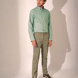 SELECTED Men Button-Down Collar Solid Cotton Casual Shirt image 2