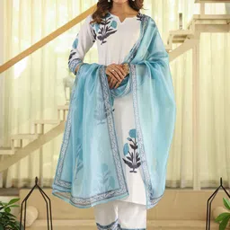 KALINI Women Ethnic Motifs Printed Kurta with Trousers & Dupatta-picture-39