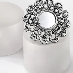Fida Ethnic Oxidized Silver Mirror Cocktail Ring for Women-picture-34