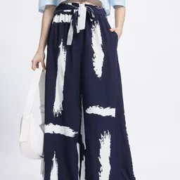 DressBerry Women Abstract Art Wide Leg Trousers image 1