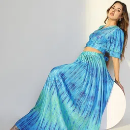 SHOWOFF Printed Top With Skirt Co-Ords image 1